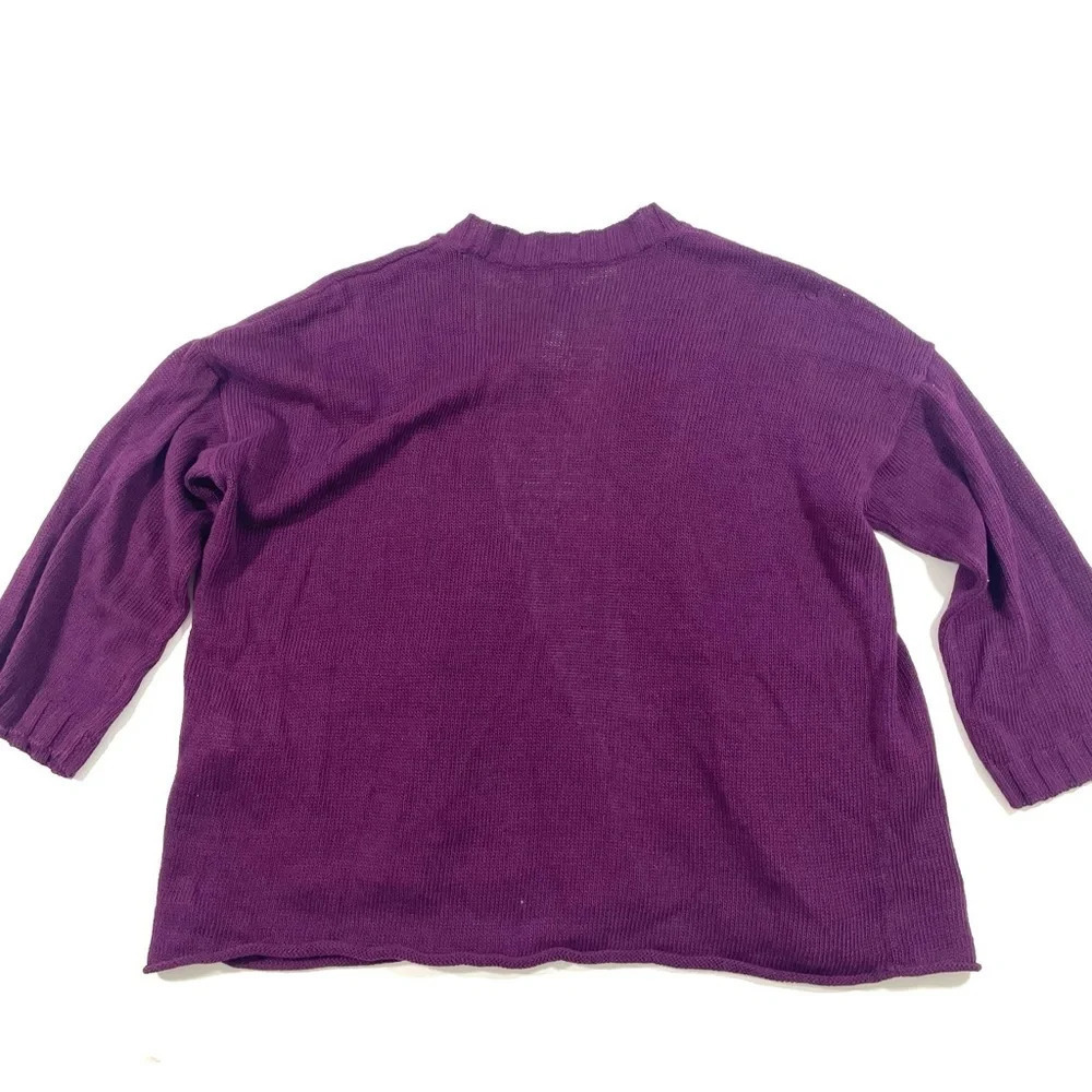 New Eileen Fisher Linen Cotton Cardigan 3/4 Sleeve - Picture 2 of 6